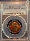 1935-P  25C WASHINGTON SILVER QUARTER  PCGS UNC DETAIL Rainbow Graded 04/26