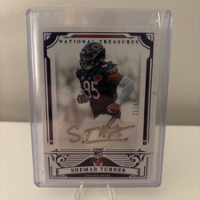 2025 Panini National Treasures - #112 Shemar Turner Purple Auto /49 RC Bears