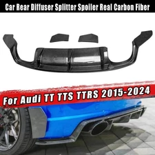 Rear Diffuser Splitter Spoiler Real Carbon Fiber For Audi TT TTS TTRS 2015-2024