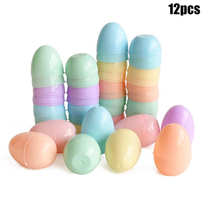 12/24Pcs Fillable Easter Eggs Candy Gift Packing Box Kids Hunt Game Props Surpri