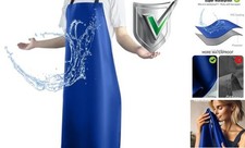 Waterproof Apron with Comfortable Adjustable Bib Rubber Vinyl Dishwasher Blue