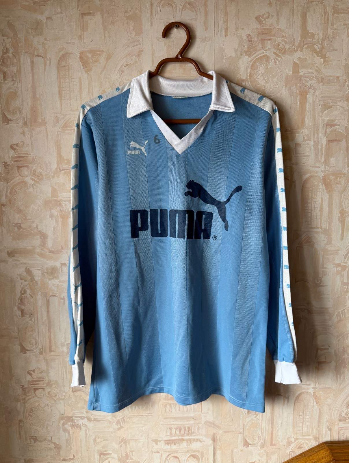 Vintage Puma Jersey Soccer Football Long Sleeve Retro 80s 7/8 Shirt West Germany