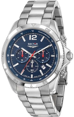 SECTOR 650 Chronograph R3273631003 Herrenuhr Stahl Blau Taucher 100 Meter Datum