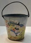 J Chein Litho Tin Pail Sand Bucket Mother Goose Mary Little Lamb Nursery Rhyme