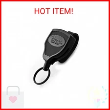 KEY-BAK SUPER48 HD 8oz. Locking Retractable Keychain, 48" Retractable Cord, Blac