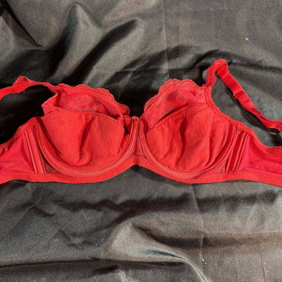 SUJETADOR MUJER FREDERICK'S OF HOLLYWOOD 36D con ALMOHADILLAS REEMPLAZABLES ESTILO 1610 ROJO Foto 3 de 4