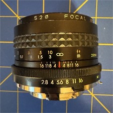 Focal MC 28mm f/2.8 Wide Angle Manual Focus Lens Minolta MC Mount 52mm