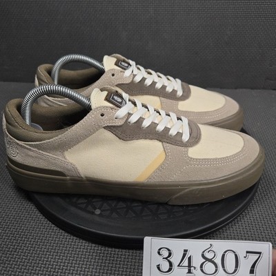 Element Helium Shoes Mens Size 9 Beige Canvas Low Top Skateboard Sneakers