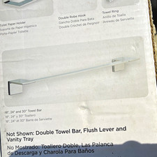 Delta Vero 24 in Wall Mounted Towel Bar, Chrome Finish Silver 77724