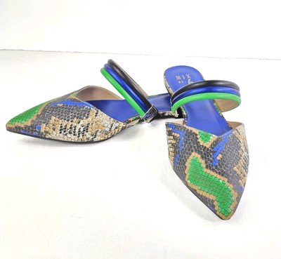 Mix No. 6 Leopard Print Bright Color Pointed Shoes Ballet Flats Size 9.5 