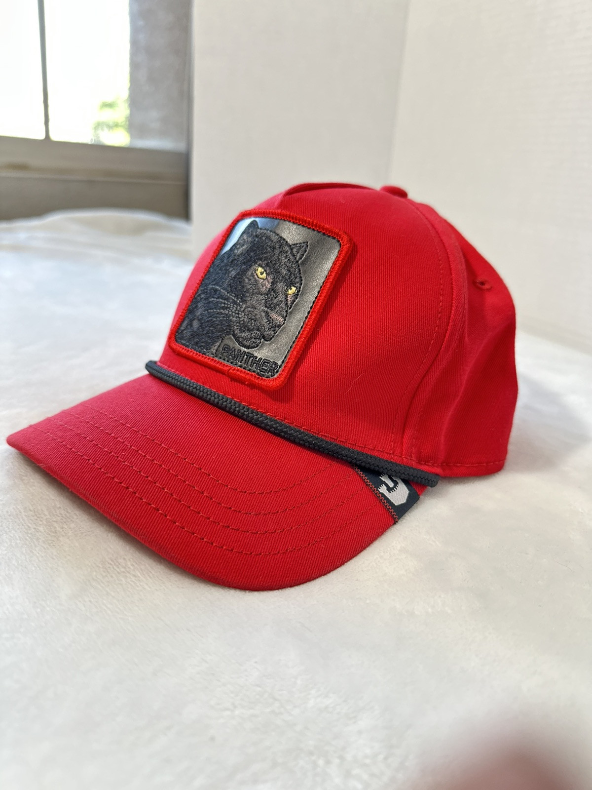 Goorin Animal Farm Black Panther Trucker Snapback Cap in 100 Red