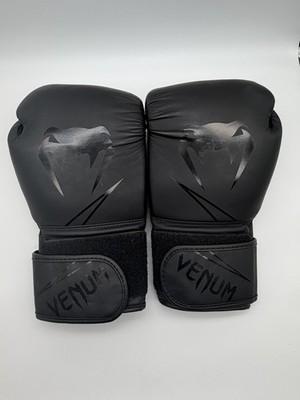 Venum 14 oz Boxing Gloves Black Hook & Loop Sparring Training MMA Muay Thai