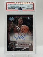 Joyce Edwards PSA 10 2024-25 Bowman University Chrome Prospect Auto Black Wave