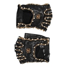 DOLCE & GABBANA Handschuhe schwarz mit Perlen...