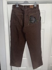Vintage Y2K Platinum FUBU Fat Albert Canvas Jeans Sz 36x33 Baggy Wide Leg Brown