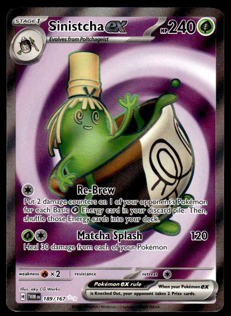 Pokemon TCG SV06: Twilight Masquerade #189/167 Sinistcha ex NM