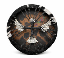Handmade Cowhide Shamanic Drum 16" Deep Resonant Sound &ndash; Drum Beater & Carry Bag
