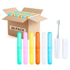 Toothbrush Holder Bulk, 6-Color Plastic Toothbrush Holder, Individually Packa...