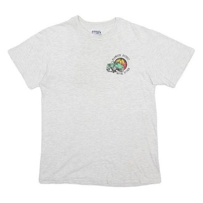 HANES Herren T-Shirt weiß Grafik S Kurzarm Rundhals Klamath District