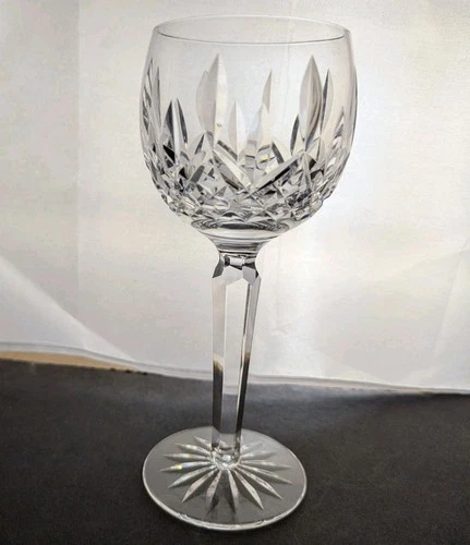 WATERFORD Crystal LISMORE Vintage Wine Hock Glasses 7 1/2" Ireland Irish