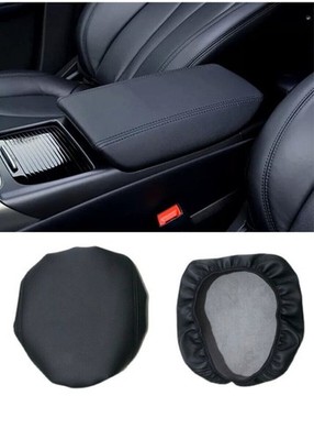 For Lincoln Nautilus 2019-23 Black Leather Console Armrest Box Panel Cover Trim