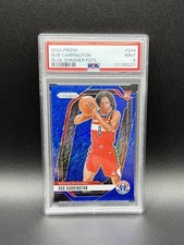 2024-25 Panini Prizm Basketball Bub Carrington Rookie /35 Blue Shimmer PSA 9 244