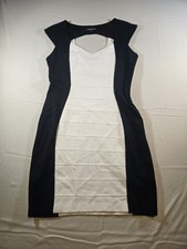 Express, Women's Open Back Dress, Black & White- Sleeveless, Size 12