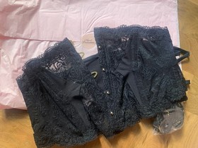 AGENT PROVOCATEUR BLACK MERCY WASPIE WITH SUSPENDERS SIZE 3 RRP &pound;380