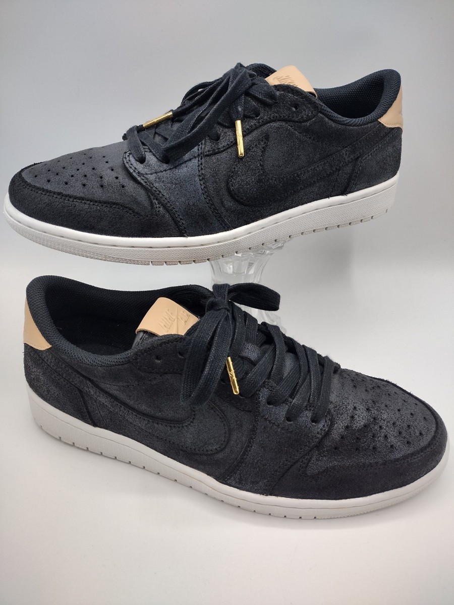 Nike Air Jordan 1 Retro Low 905136-010 Black Vachetta Tan Shoes