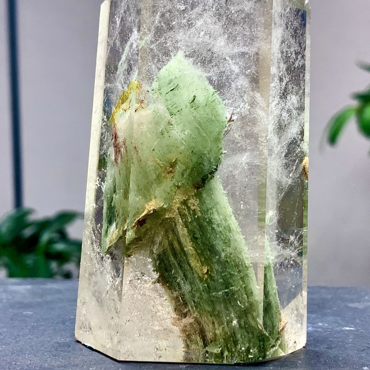 264G Natural high-quality transparent green Garden Quartz crystal