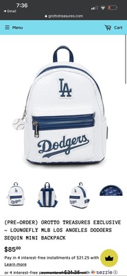 ✨ Loungefly Los Angeles Dodgers White Sequin Mini Backpack - Never Used ✨ Loungefly LA Dodgers White Sequin Mini Backpack LE 600 NWT  main image 2