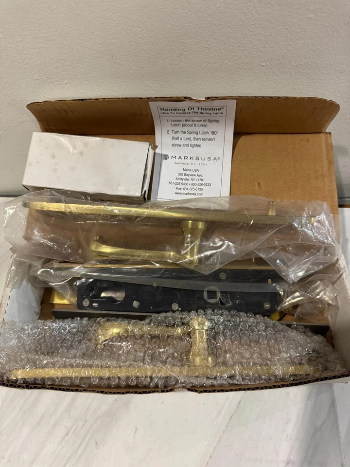 Cara reversible delgada de latón pulido Marks, 2750C/3-L, juego de cerradura izquierda Foto 4 de 4