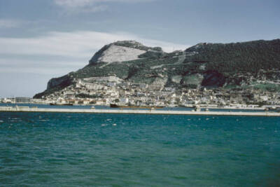 Gibraltar Harbour Cargo ships and navy vessels moored in Gibraltar- 1960 Photo