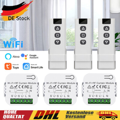Tuya WiFi Smart Vorhang-Schalter Rollläden Modul RF 433MHz Fernbedienung & APP 