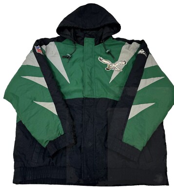 Vintage 90s Philadelphia Eagles Apex One Darts Winter Jacket Kelly