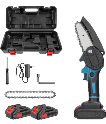 MINI ELETTROSEGA A Batteria 24V Motosega Elettrica Tagliarami No Valigia EUR 26,90 - IT - Foto 4