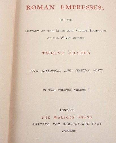 Roman Empresses of 12 Caesars Limited Edition 2 Volume Set Walpole Press ©1899 - Bild 12 von 14