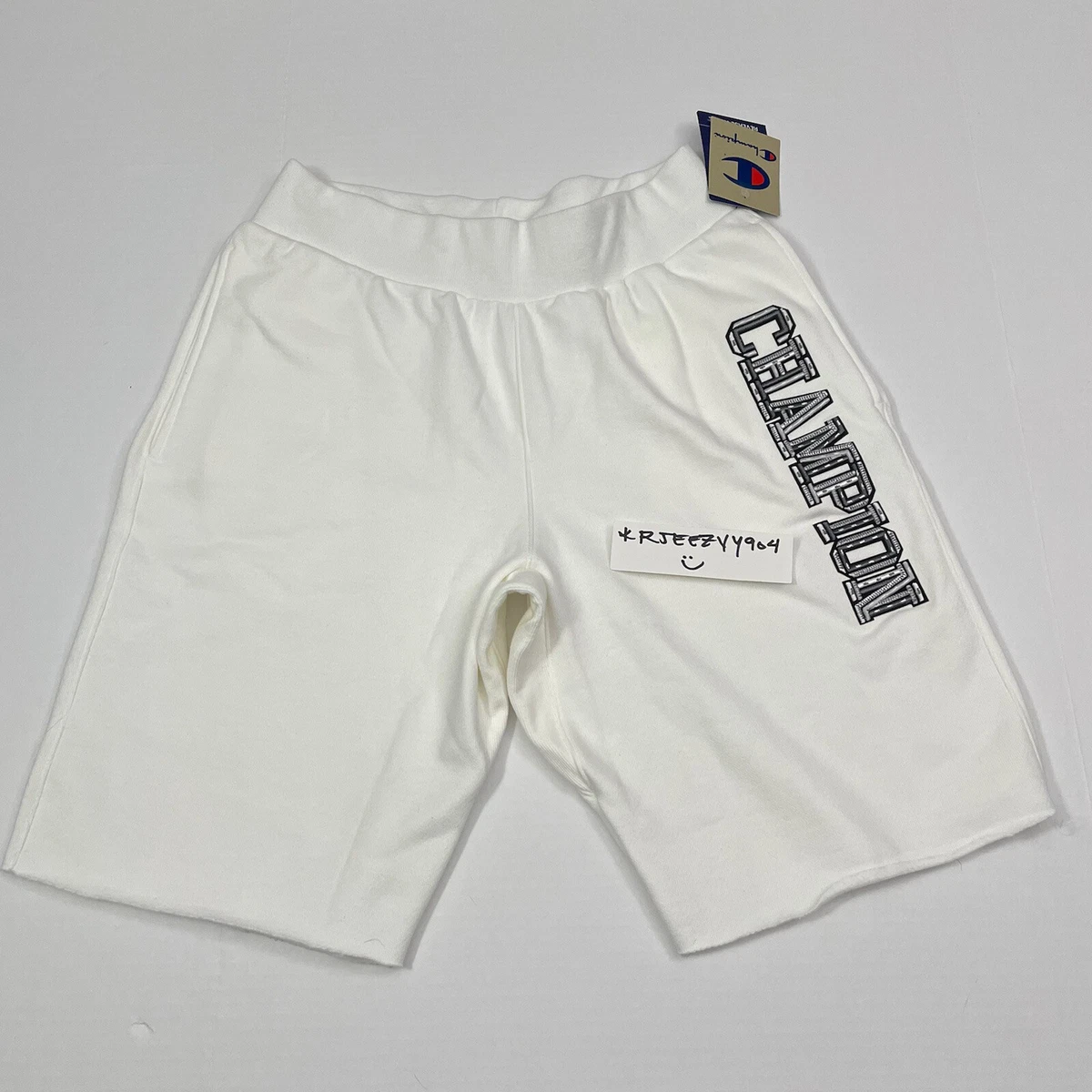 White champion sweat shorts hotsell