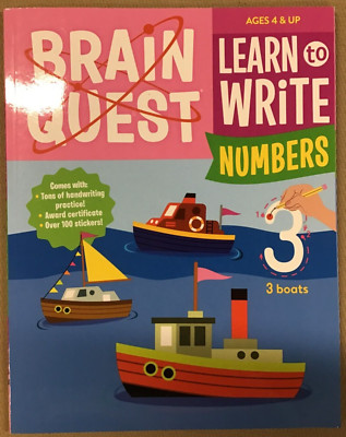 Brain Quest Learn to Write: Numbers - by Workman Publishing (Paperback) NEW  