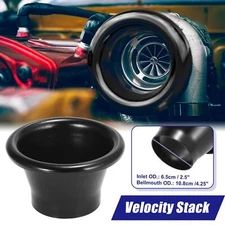 2.5" Inlet Bellmouth Velocity Stack Adapter Air Intake Turbo Horn Cover Black