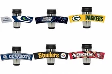 NFL Football Stainless Steel Travel Mug Rubberized Wrap  3D Team Logo 15 oz 