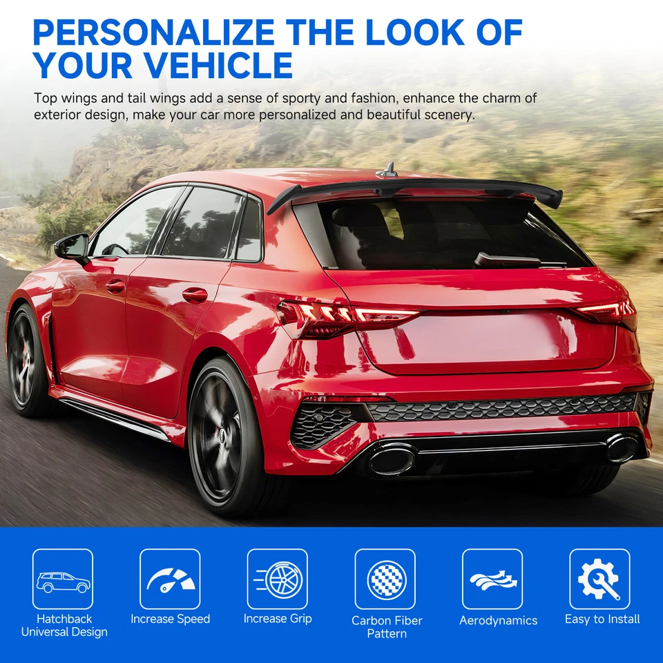 Alerón de techo trasero de 52" de fibra de carbono para Nissan Pathfinder 05-2012 labio de ala Foto 4 de 4