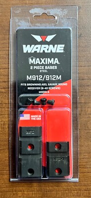 Warne Maxima 2 Piece Base Set For Browning AB3 / Savage Round Receiver M912/912M