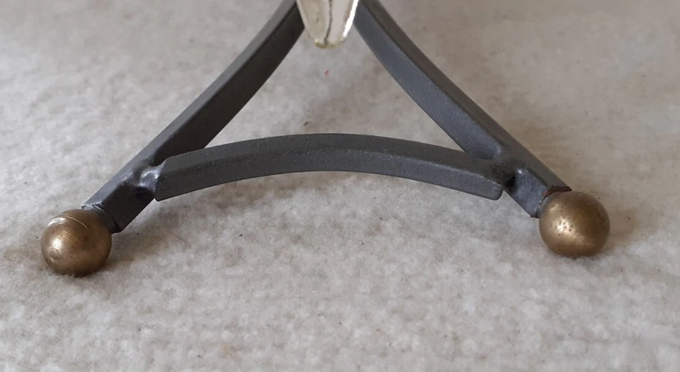 "SOPORTE DE LUZ DE TÉ APLIQUE DE VIDRIO DE METAL GRIS 6"" × 13"" Foto 4 de 4