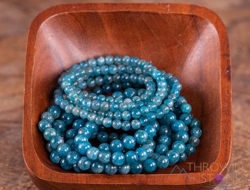 Blauer APATIT Kristall Schmuck - Wickelarmband, Perlenkettenarmband, E1625 - Bild 2 von 10
