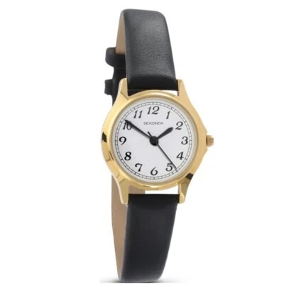 Sekonda Watch 4134 Ladies Gold Plated Black Strap RRP £44.99 - Image 1 of 3