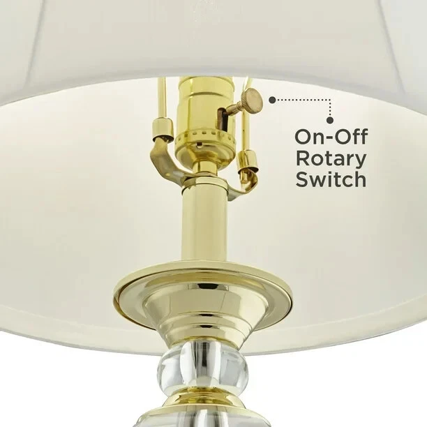 维也纳全光谱传统台灯28 3/4英寸高黄铜透明多面 — 第 3/4 张图片