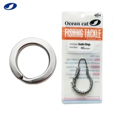 OCEAN CAT 5/6/7/8/9/10/12 mm Double Fishing Split Rings Snaps Saltwater Tackles