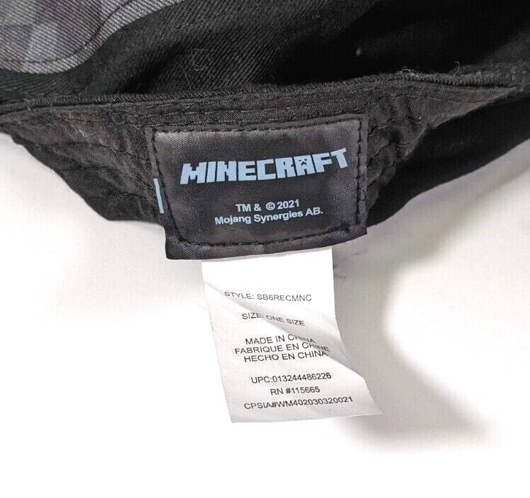 Minecraft Baseball Hat Video Game Ball Cap Black Sn… Gem