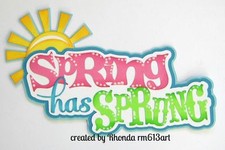 Spring boy girl sun paper piecing title premade scrapbook page 3d die cut Rhonda